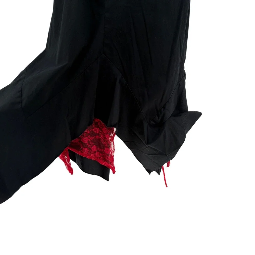 Vexy Dress Women Small Black Red Lace Corset Handkerchief Hem Gothic Victorian